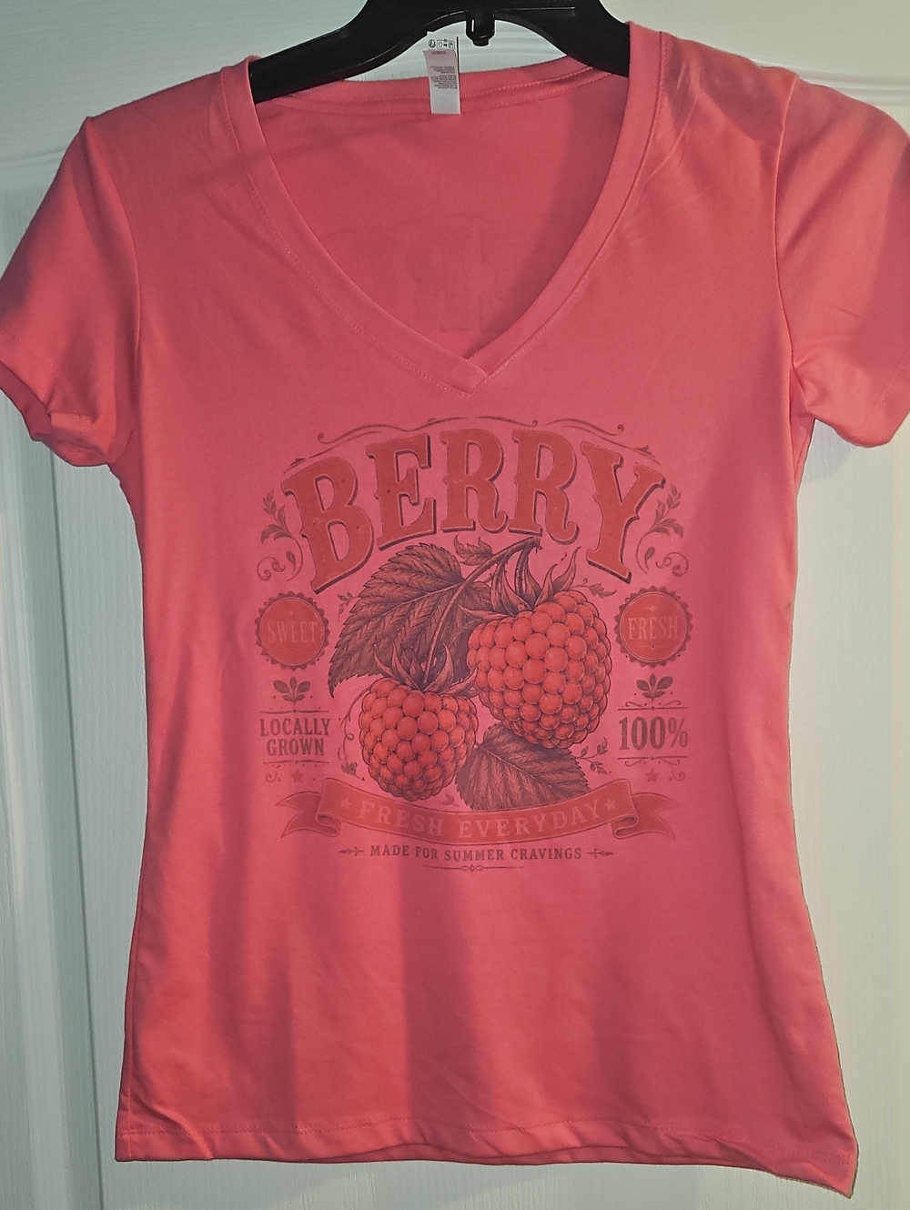 Graphic V-Neck Sublimation Berry Tee New